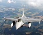 Maj. Thomas Werner, an instructor pilot assigned to the 149th Fighter Wing, Air National Guard, performs air-to-air drills in an F-16 Fighting Falcon June 25 near Čáslav Air Base in the Czech Republic during Sky Avenger 2018.