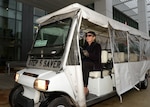 Darlene Neubert, Step Saver carts driver of Wilford Hall Ambulatory Surgical Center on Joint Base San Antonio-Lackland, Texas, prepares to go out to WHASC’s parking areas to pick up patients. Volunteers like Neubert, work in clinics and facilities throughout 59th MDW and give more than $1 million in free labor annually. 
(U.S. Air Force photo by Daniel J. Calderón)