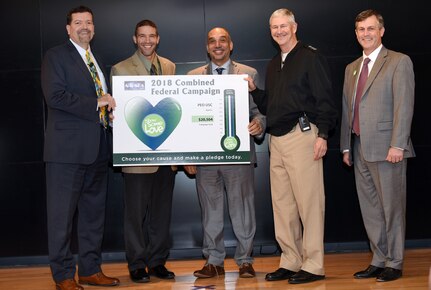 WASHINGTON (October 22, 2018) -- The 2018 Combined Federal Campaign (CFC) Kickoff Ceremony was held in the Humphreys Building auditorium where leadership presented CFC Goals to Directorates Program Executive Offices and National Capital Area Field Activities. PEO USC campaign goal is $20,504. (U.S. Navy Photo by Laura Lakeway/Released)