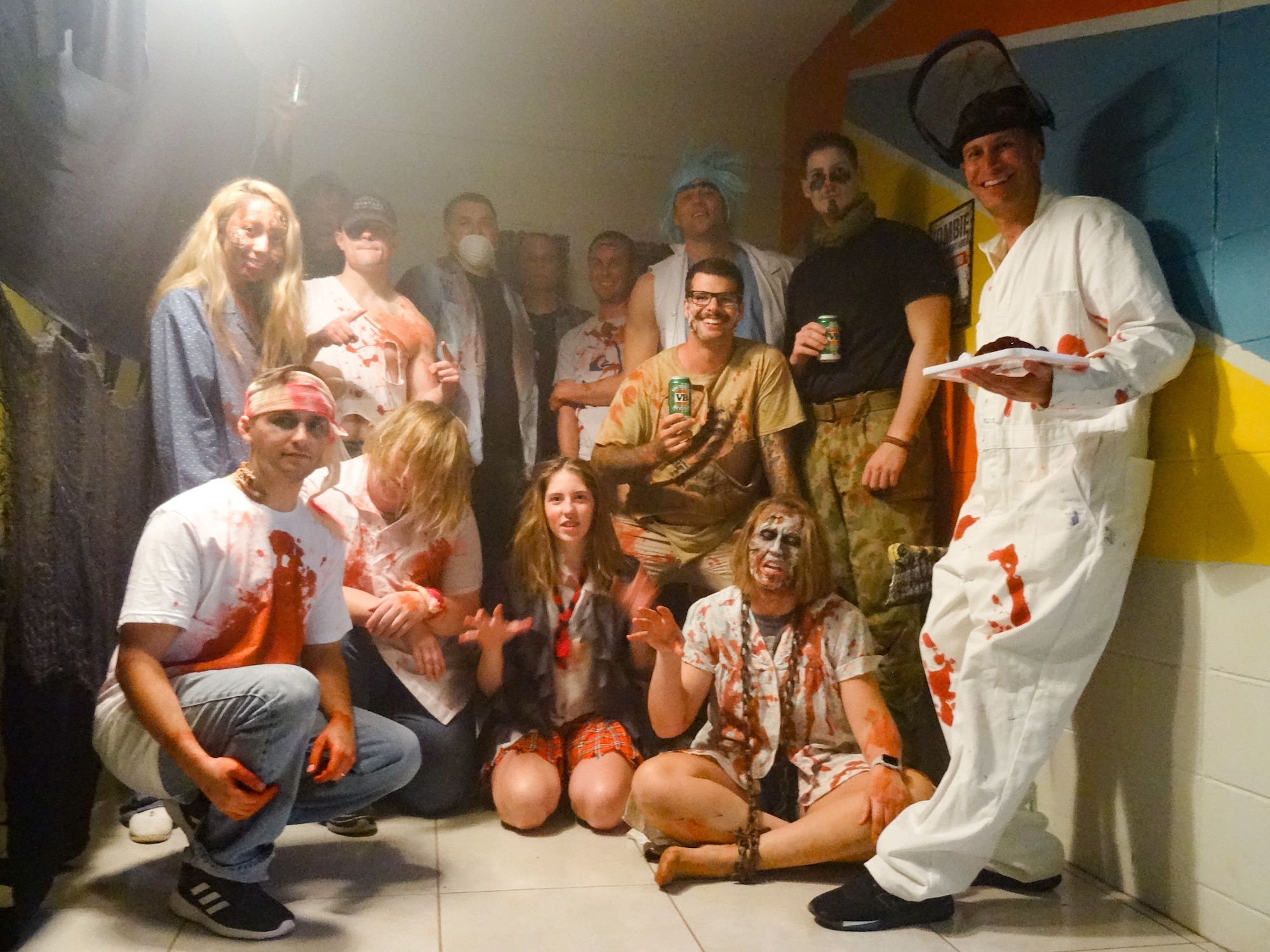 Haunted house performers pose for a group photo during a Halloween party held at the Sunspot Community Center, Learmonth, Australia, Oct. 31, 2018. Every year, members of 2nd Weather Squadron’s Detachment 1 host a haunted house and offer trick-or-treating and games to the residents in the nearby town of Exmouth. (Courtesy Photo)