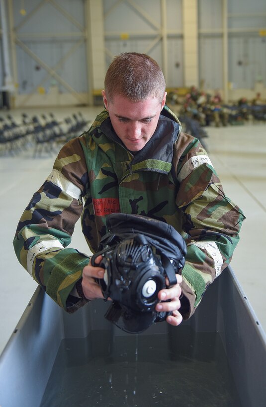 The 317th AW completes chemical warfare exercise