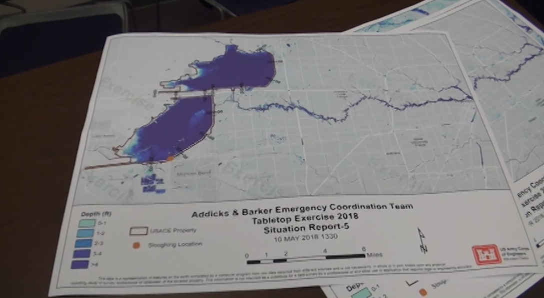 With the 2019 Hurricane season just eight months away, the Army Corps of Engineers, along with local emergency agencies met to rehearse and review a severe weather event. The exercise allows emergency responders from Fort Bend and Harris County along with the City of Houston and other local agencies to rehearse emergency responses concerning an extreme rainfall event affecting the Addicks and Barker Reservoir. Tim Clarkin, a USACE Galveston District Water Control Manager, explains how 65 emergency responders met at the Texas Department of Safety's Sector Headquarters in Jersey Village for the November 1, 2018 Table Top exercise.