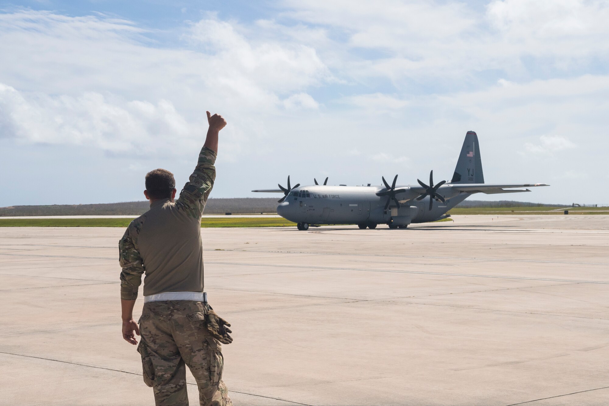 Service members from joint Region Marianas and U.S. Indo-Pacific Command are providing Department of Defense support to CNMI civil and local officials as part of the FEMA-supported Super Typhoon Yutu recovery efforts. (U.S. Air Force photo by Tech. Sgt. Christopher Ruano)