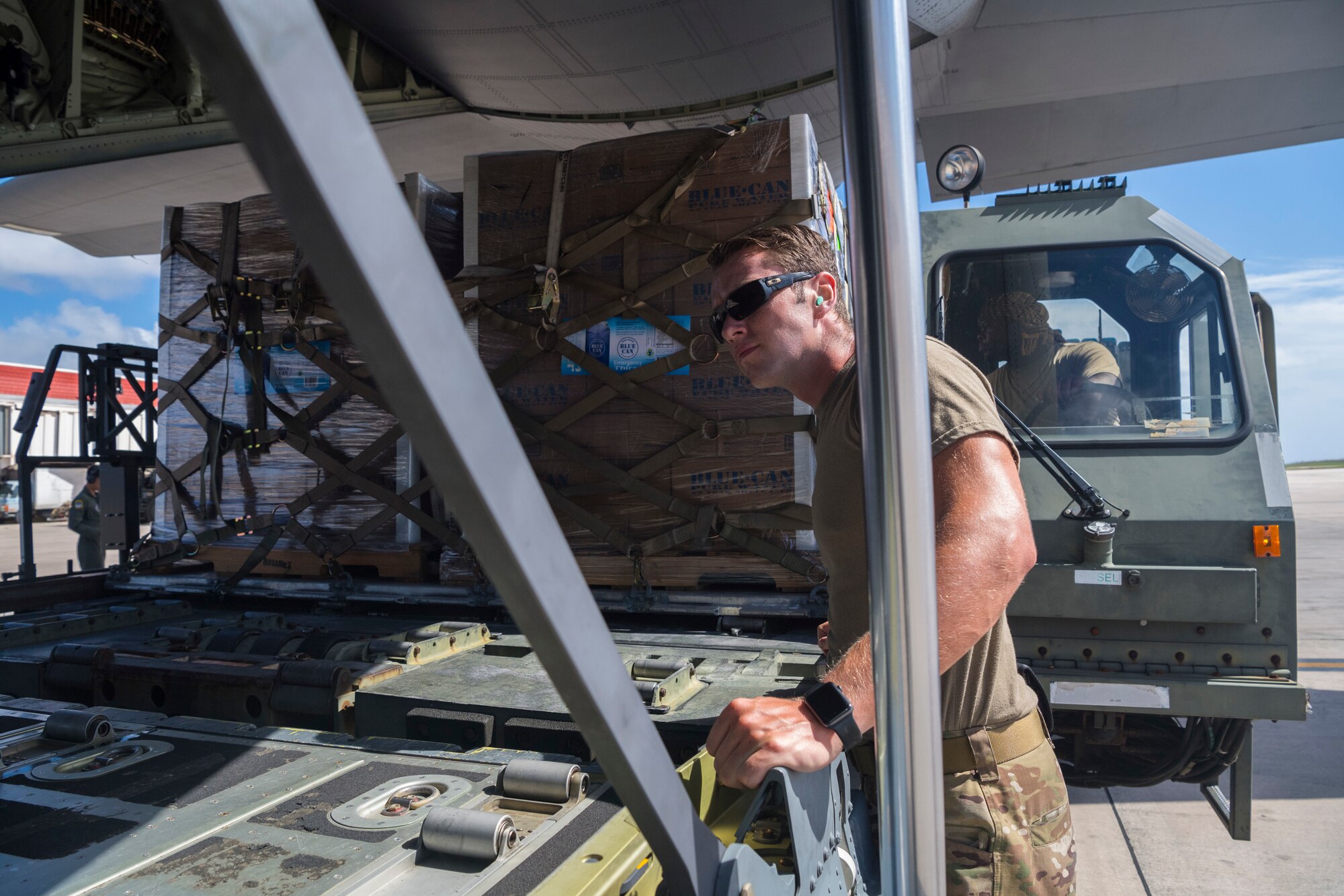 Service members from joint Region Marianas and U.S. Indo-Pacific Command are providing Department of Defense support to CNMI civil and local officials as part of the FEMA-supported Super Typhoon Yutu recovery efforts. (U.S. Air Force photo by Tech. Sgt. Christopher Ruano)