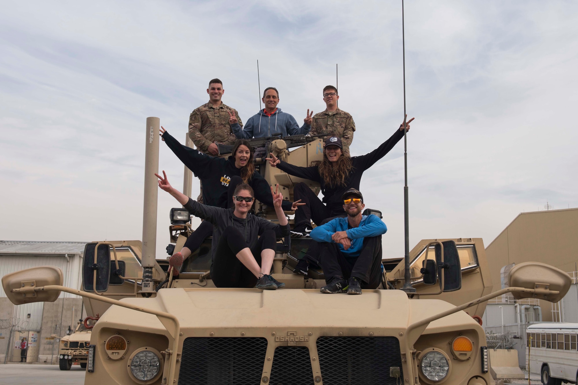 Team USA Beach Volleyball players visited Airmen assigned to the 455th Air Expeditionary Wing at Bagram Airfield during a tour Nov. 9.