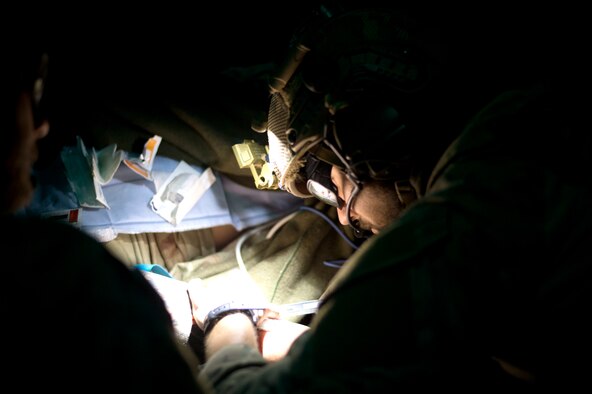 U.S. Air Force pararescue Airmen conduct in-flight medical training scenarios Nov. 6, 2018 at Bagram Airfield, Afghanistan.