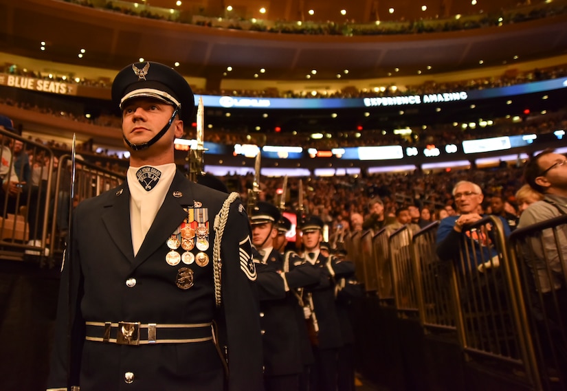 The Honor Guard performs