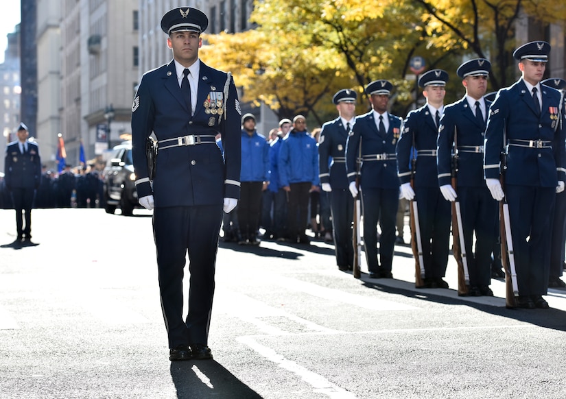 The Honor Guard performs