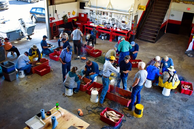 CPW staff, volunteers turn shop at John Martin Reservoir into fish market as they catch, weigh, measure and fillet fish in annual survey