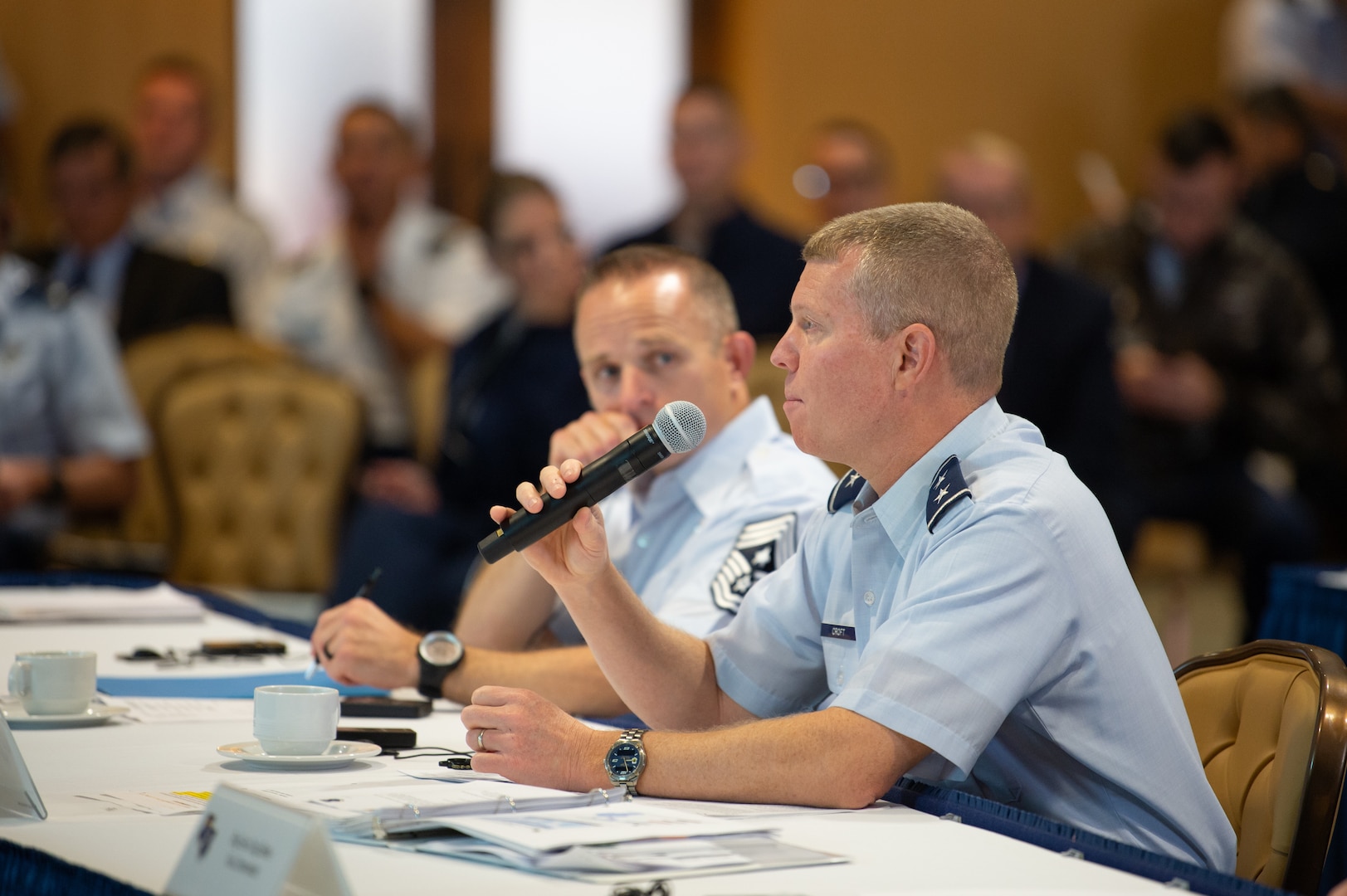 Maj. Gen. Andrew Croft, commander, 12th Air Force (Air Forces Southern), delivers remarks during the Central American and Caribbean Air Chief’s conference at Davis-Monthan Air Force Base, Ariz., Nov. 6-8, 2018.