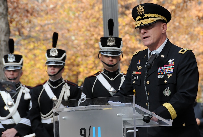 Army Reserve leader welcomes new Soldiers at 9/11 Memorial