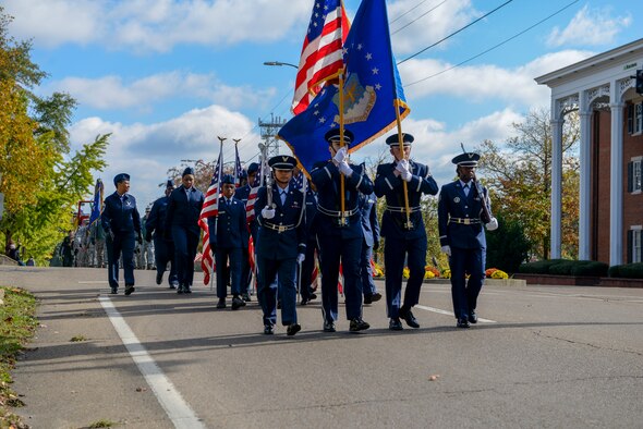 Columbus AFB, city host parade, ceremony to celebrate veterans