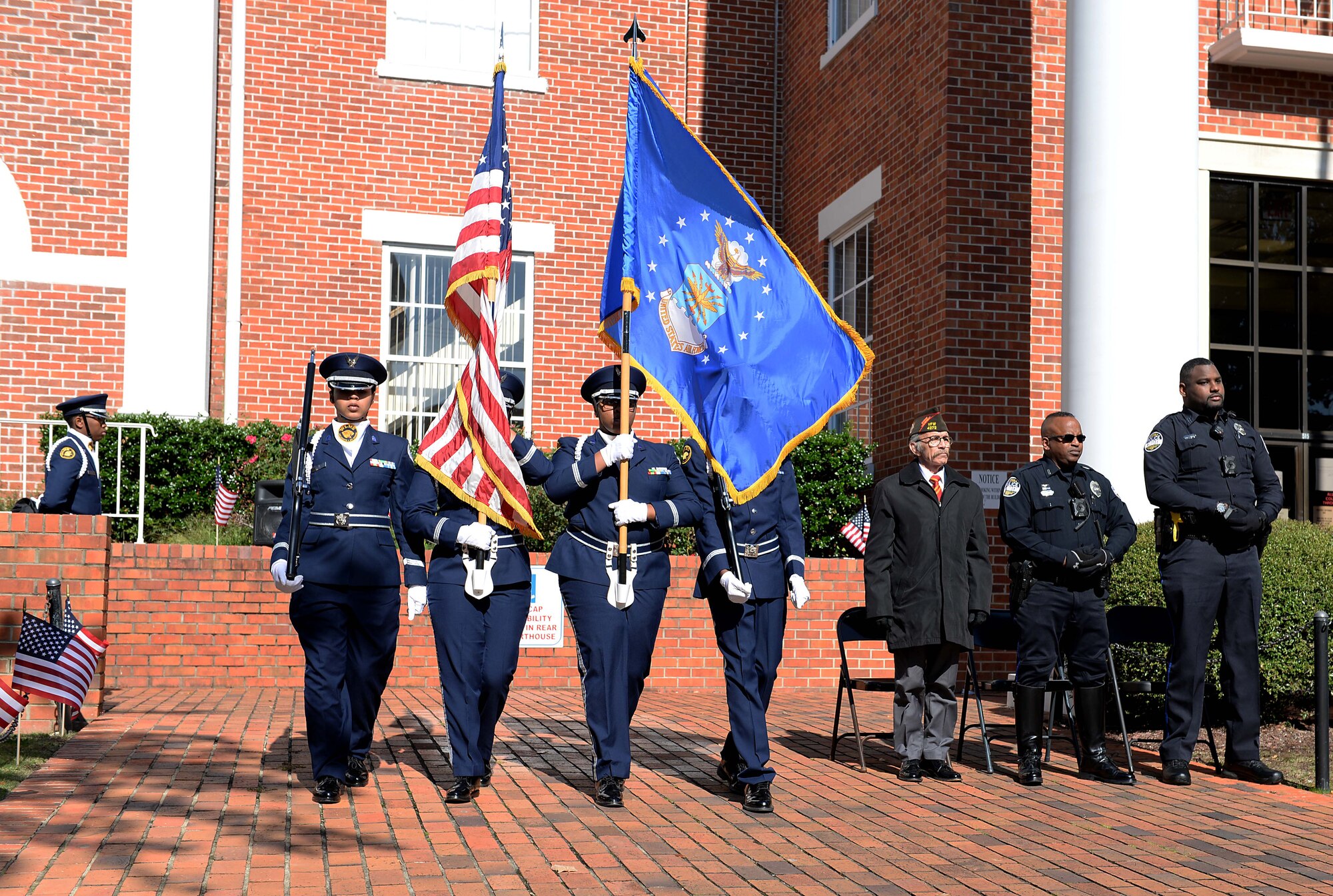 Columbus AFB, city host parade, ceremony to celebrate veterans
