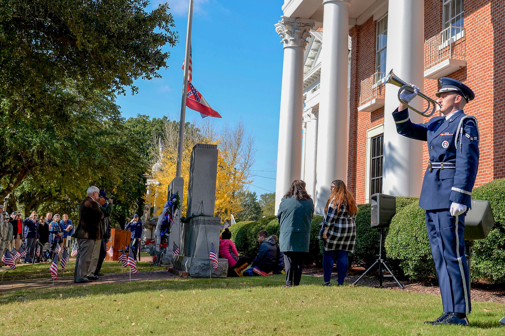 Columbus AFB, city host parade, ceremony to celebrate veterans