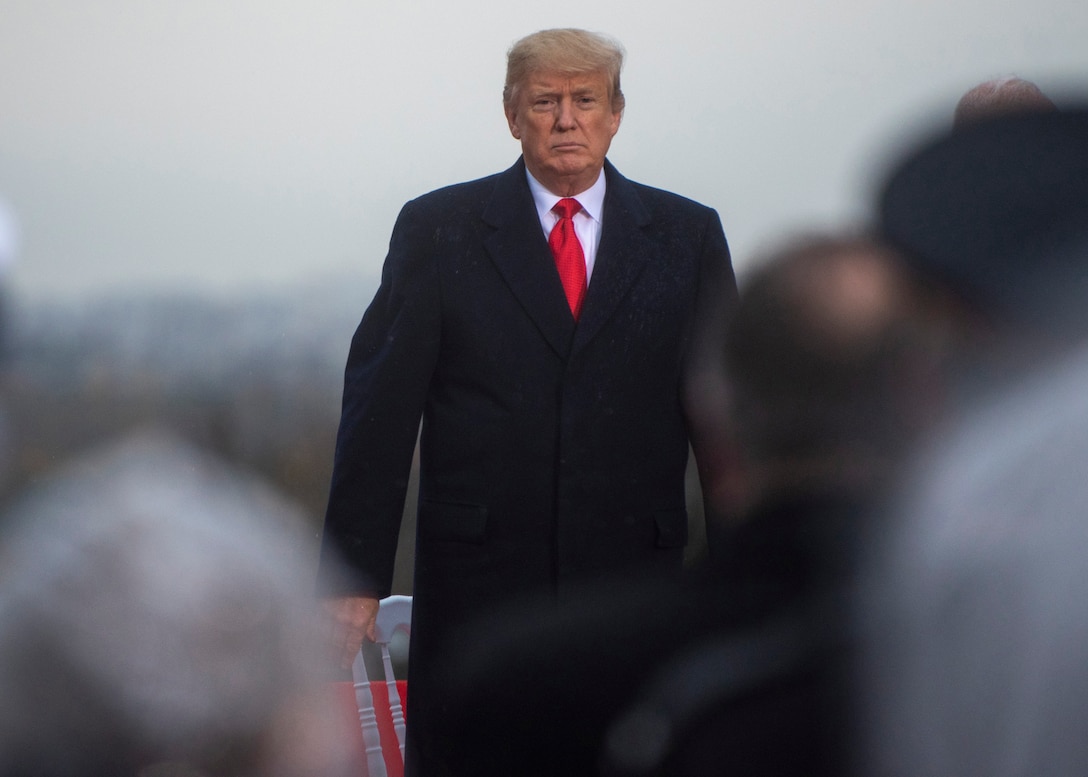 President Donald J. Trump visits Suresnes American Cemetery located outside Paris, as part of Veterans Day and commemorations marking the 100th anniversary of the Nov. 11, 1918 armistice that ended World War I.