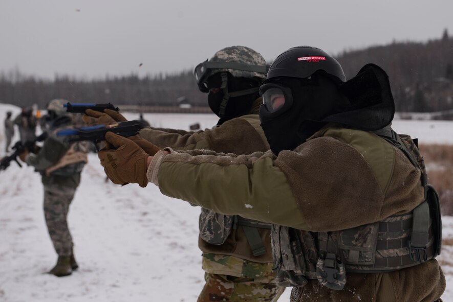 During the exercise, SFS Airmen defended their camp from opposing forces.
