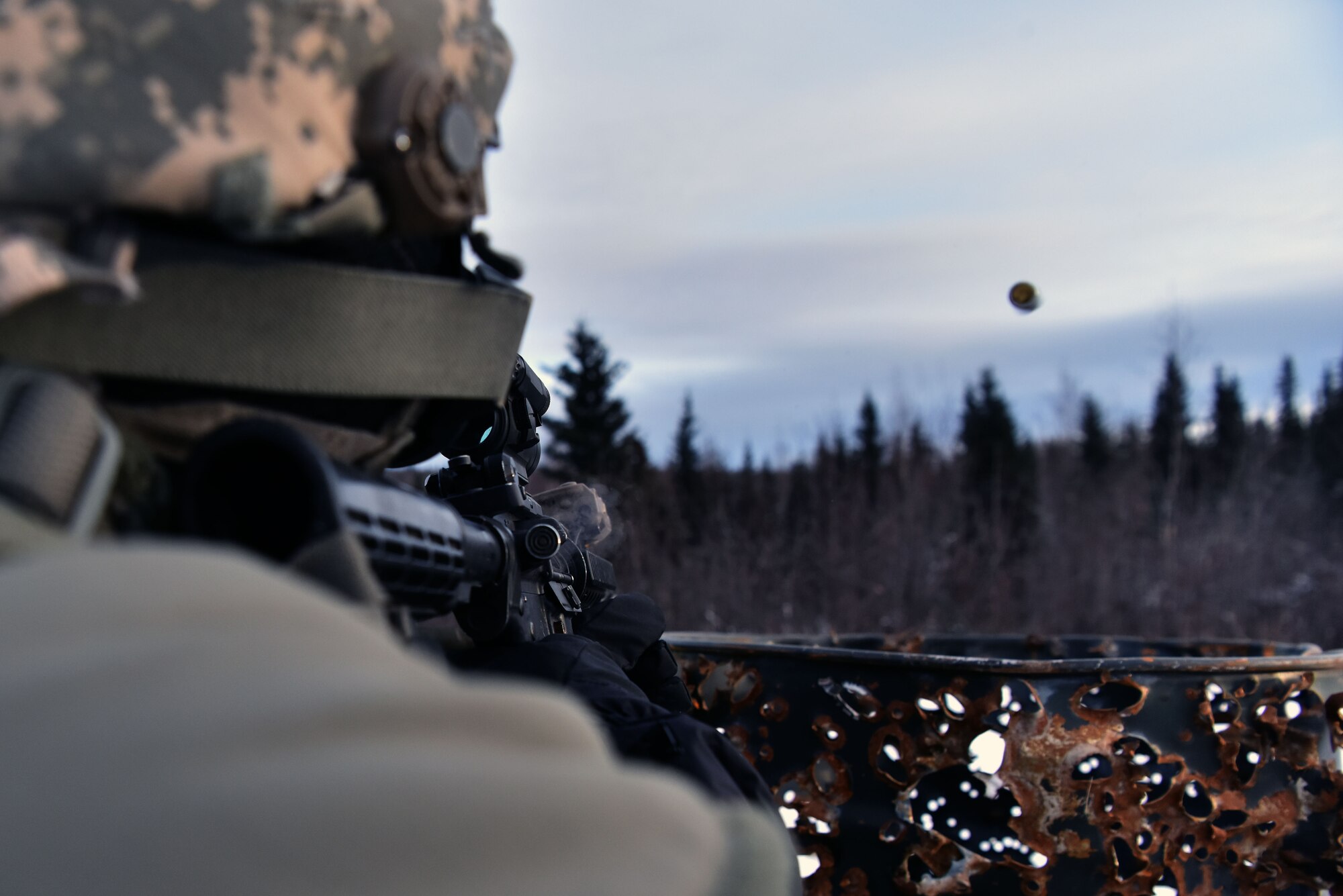 During the exercise, SFS Airmen defended their camp from opposing forces.