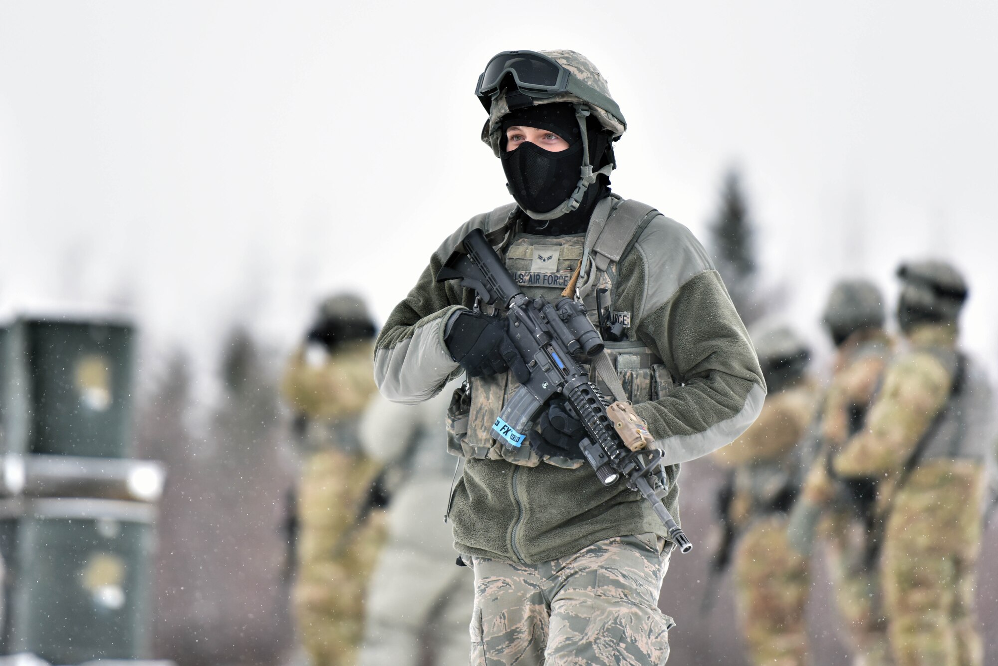 During the exercise, SFS Airmen defended their camp from opposing forces.