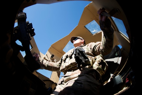 U.S. Air Force Airmen assigned to the 455th Expeditionary Security Forces Squadron conduct vehicle training Nov. 2, 2018 at Bagram Airfield, Afghanistan.