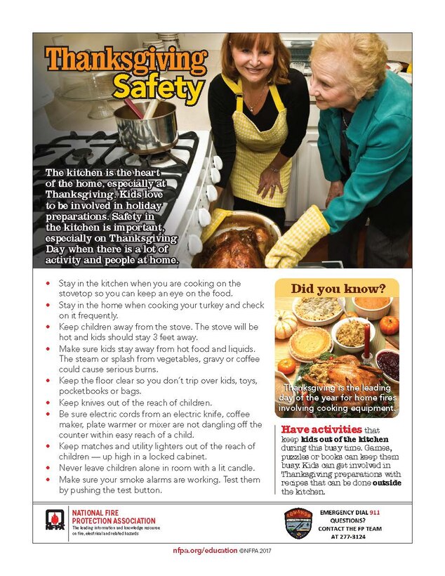 Thanksgiving cooking safety tips. (Courtesy graphic)