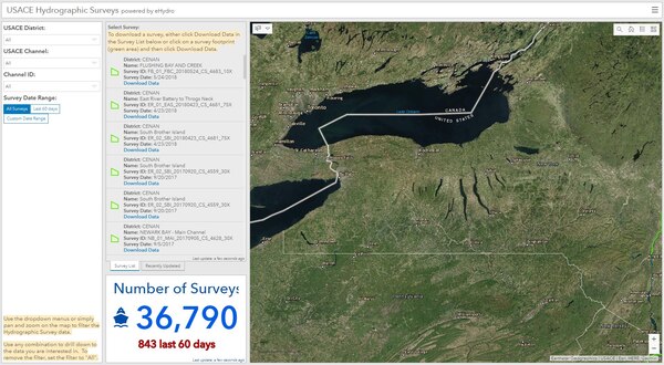 The U.S. Army Corps of Engineers, Buffalo District’s hydrographic data will soon be integrated with E-HYDRO software, allowing the district to catalog, organize and distribute navigation-related data efficiently and effectively.