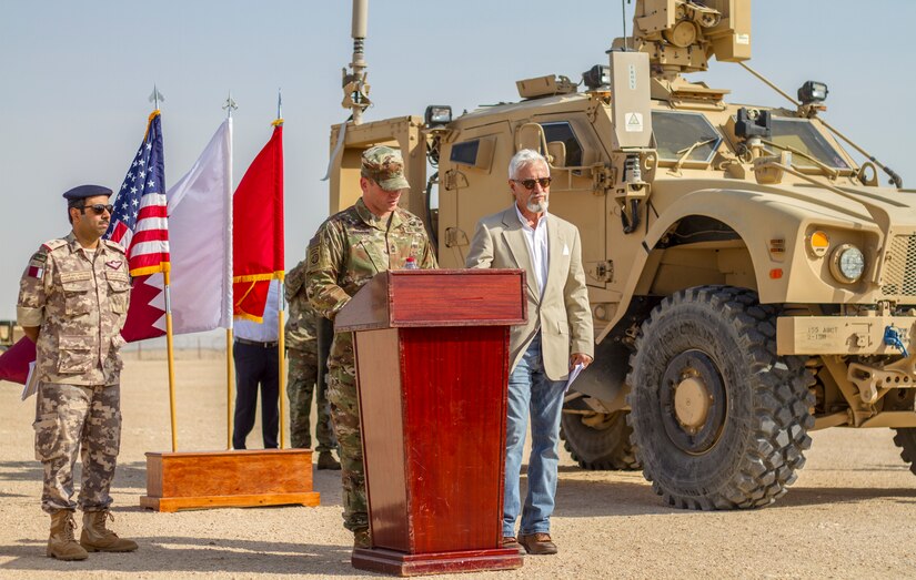 U.S. and Qatari military forces participate the opening ceremony of Exercise Eastern Action 2019, Nov. 4, 2018. Eastern Action is a U.S. Army Central led exercise conducted between U.S. and Qatari military forces to enhance interoperability and demonstrate our commitment to long-term stability in the region.