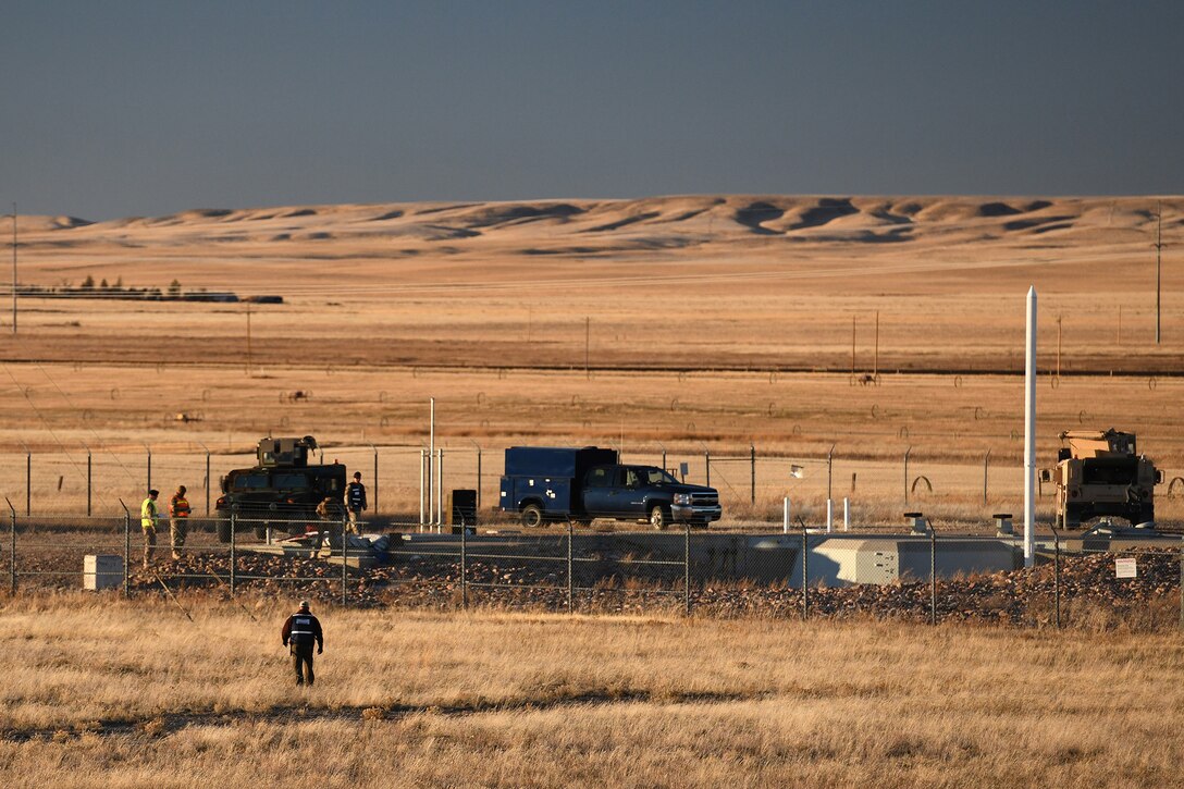 A 341st Missile Wing Inspector General team member inspects a launch facility recapture exercise during Global Thunder 19, Oct. 30, 2018, at Malmstrom Air Force Base, Mont.