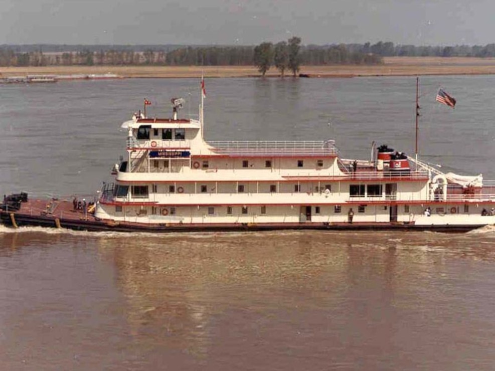 At work on the M/V Mississippi IV