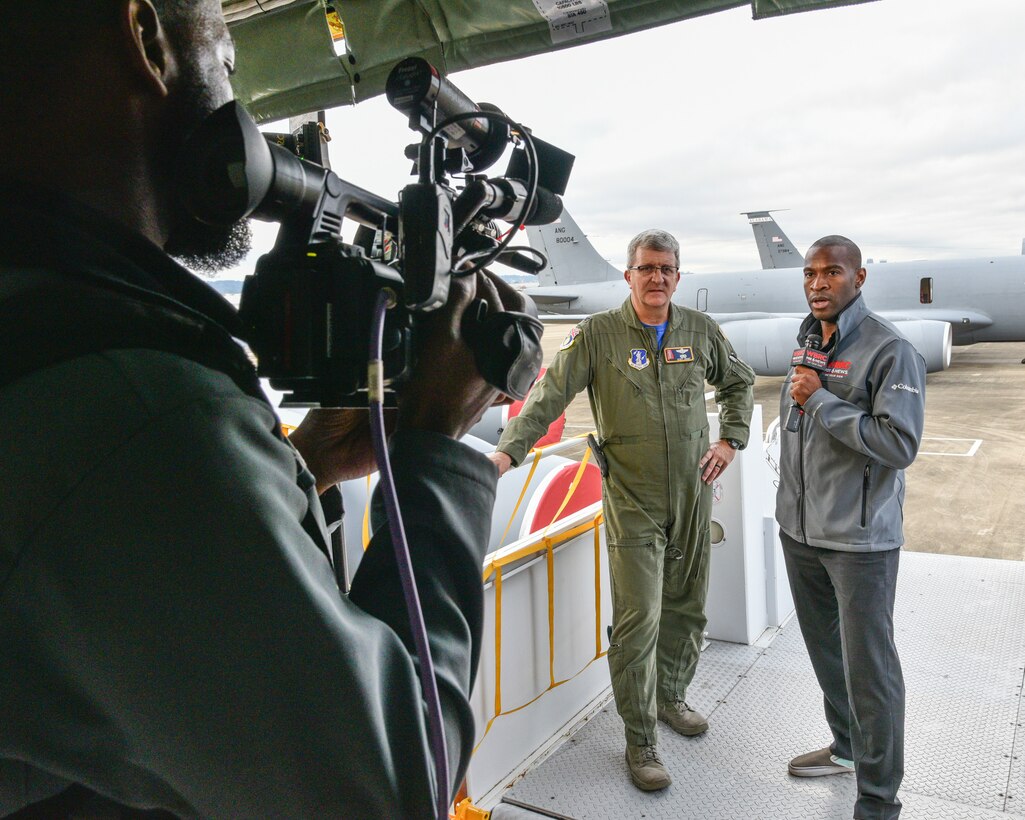 Local Television Reporter Visits 117th Air Refueling Wing