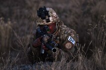 A member of the 341st Security Forces Group conducts a launch facility recapture during Exercise Global Thunder 19, Oct. 30, 2018, at Malmstrom Air Force Base, Mont.