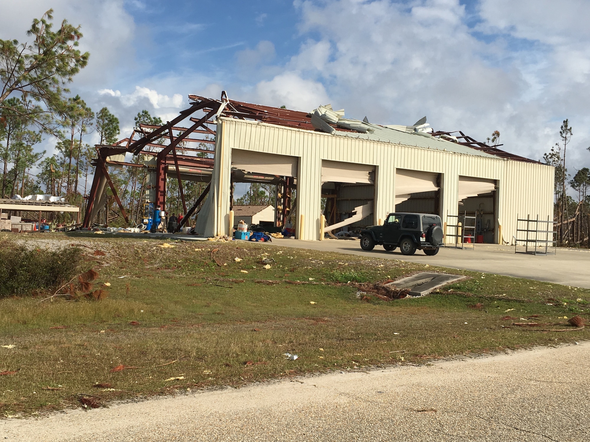 A fire pit training facility on Tyndall Air Force Base, Florida, destroyed after Hurricane Michael made landfall, was among 1,165 environmental assets evaluated by an environmental recovery assistance team Nov. 5 – 9.