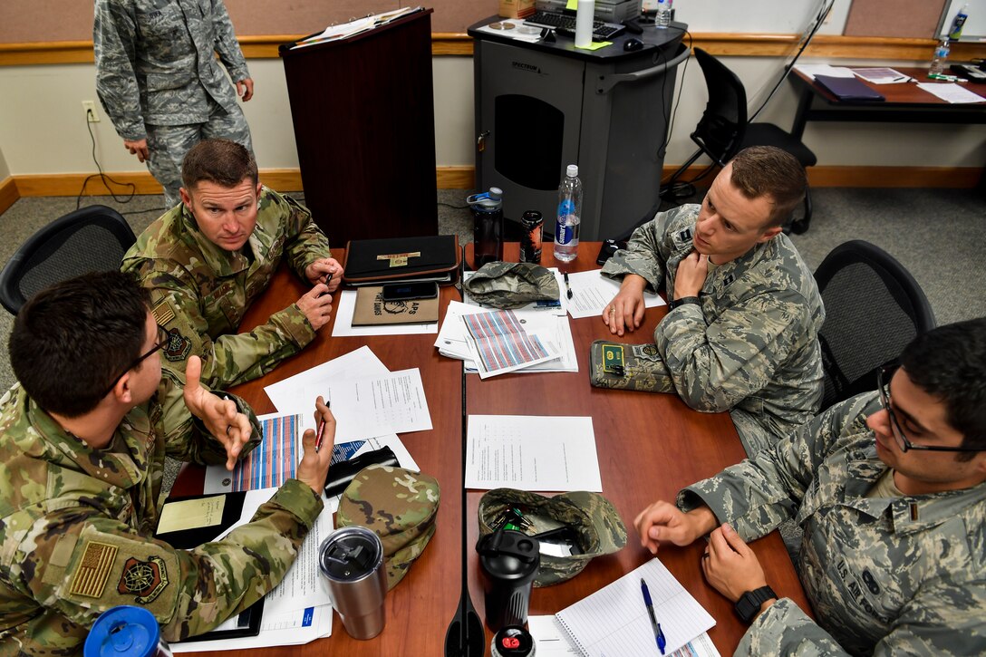 Students engage each other during a group discussion portion of the new Flight Commander’s Edge course, Nov. 7, 2018, at Joint Base Charleston, S.C.