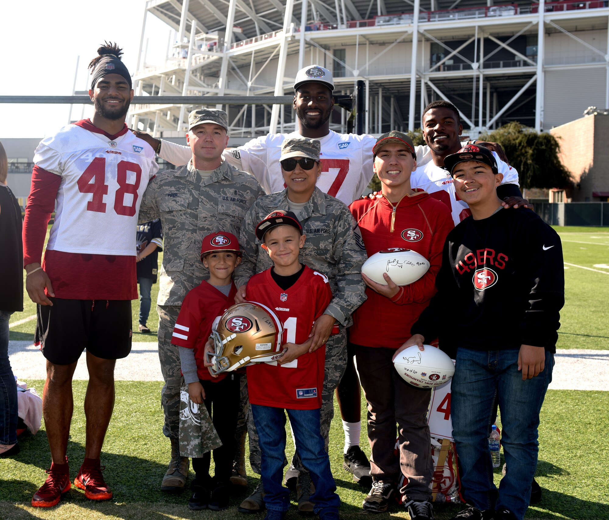 49ers meet Airmen, Different Uniforms Similar Goals