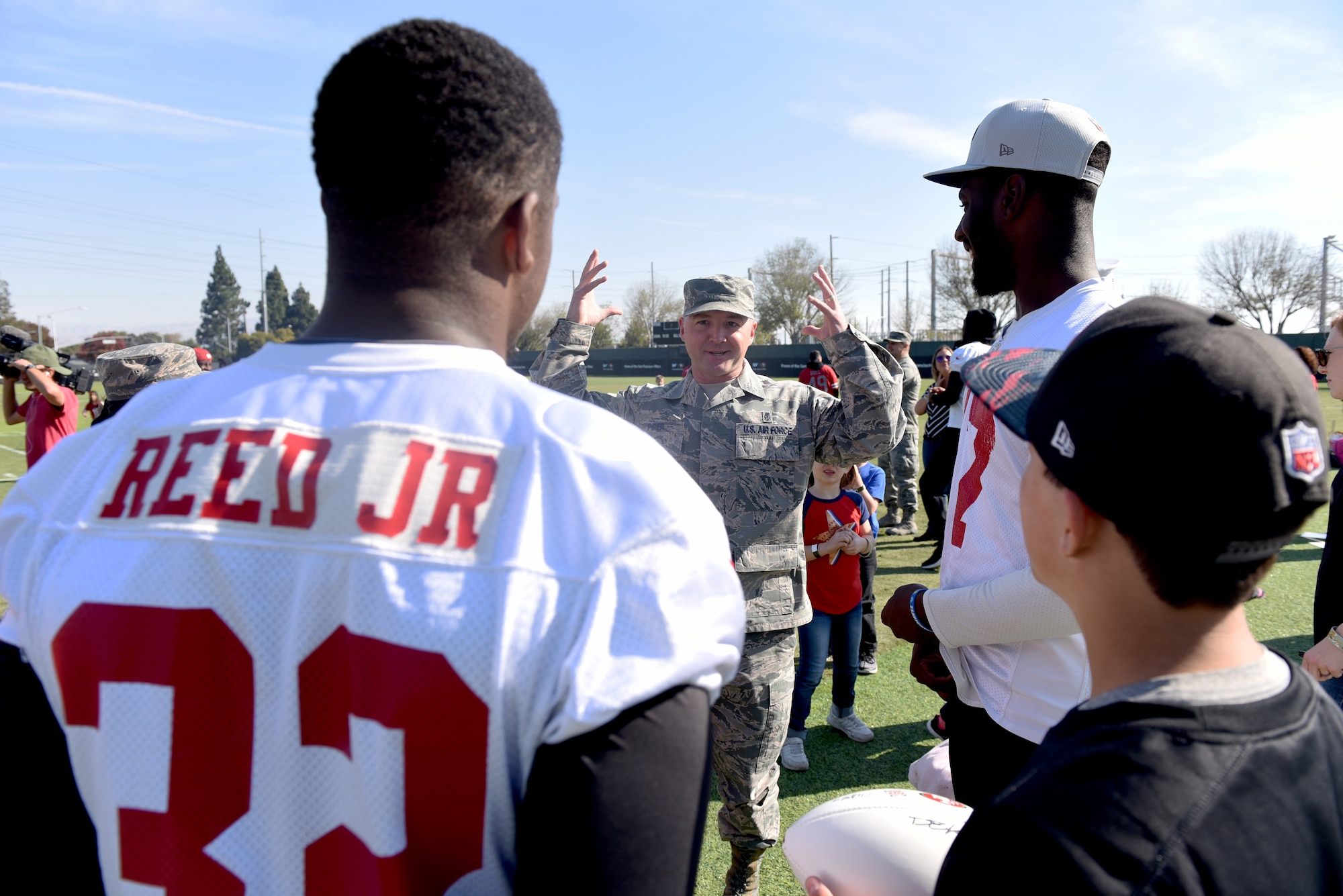 49ers meet Airmen, Different Uniforms Similar Goals