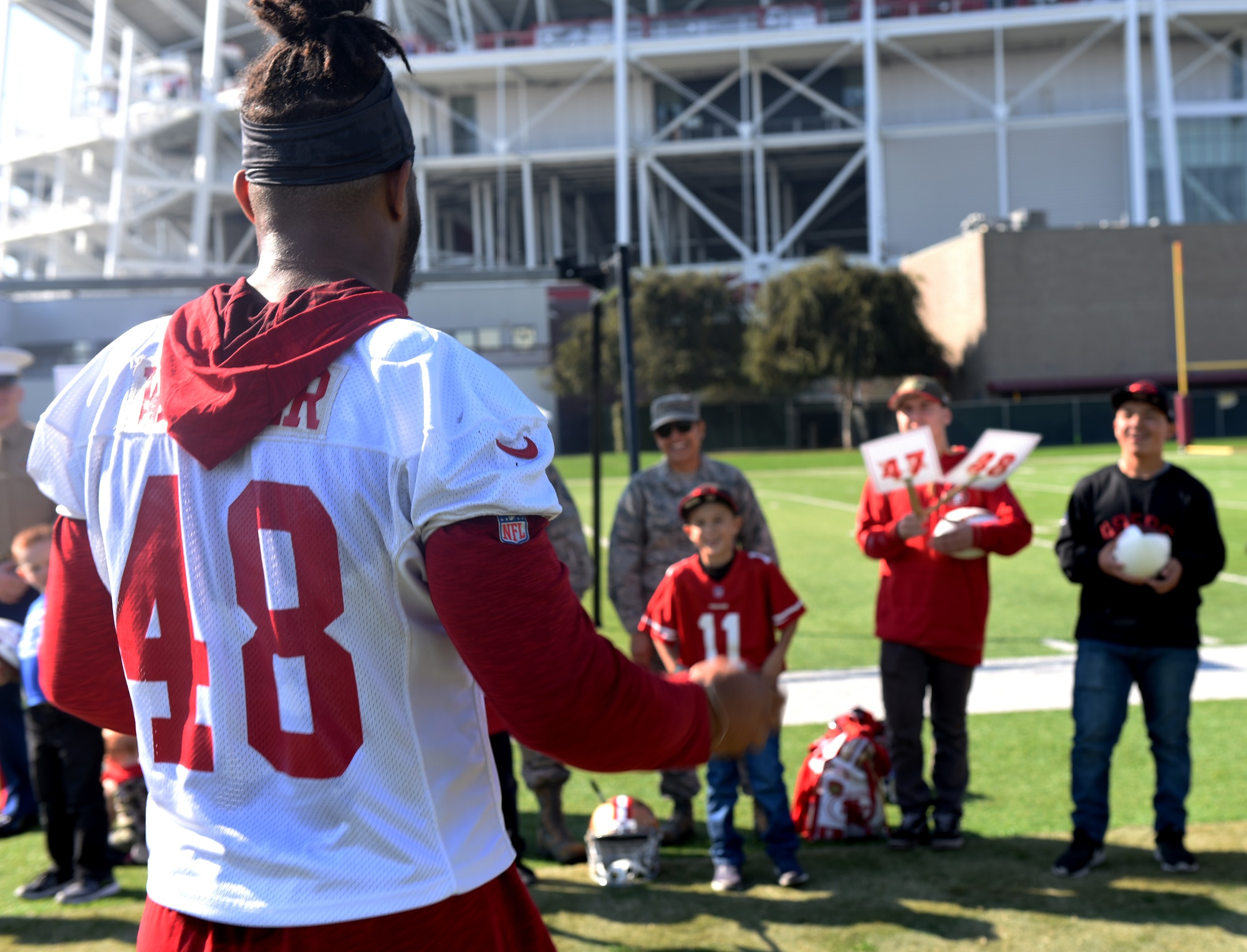 49ers meet Airmen, Different Uniforms Similar Goals