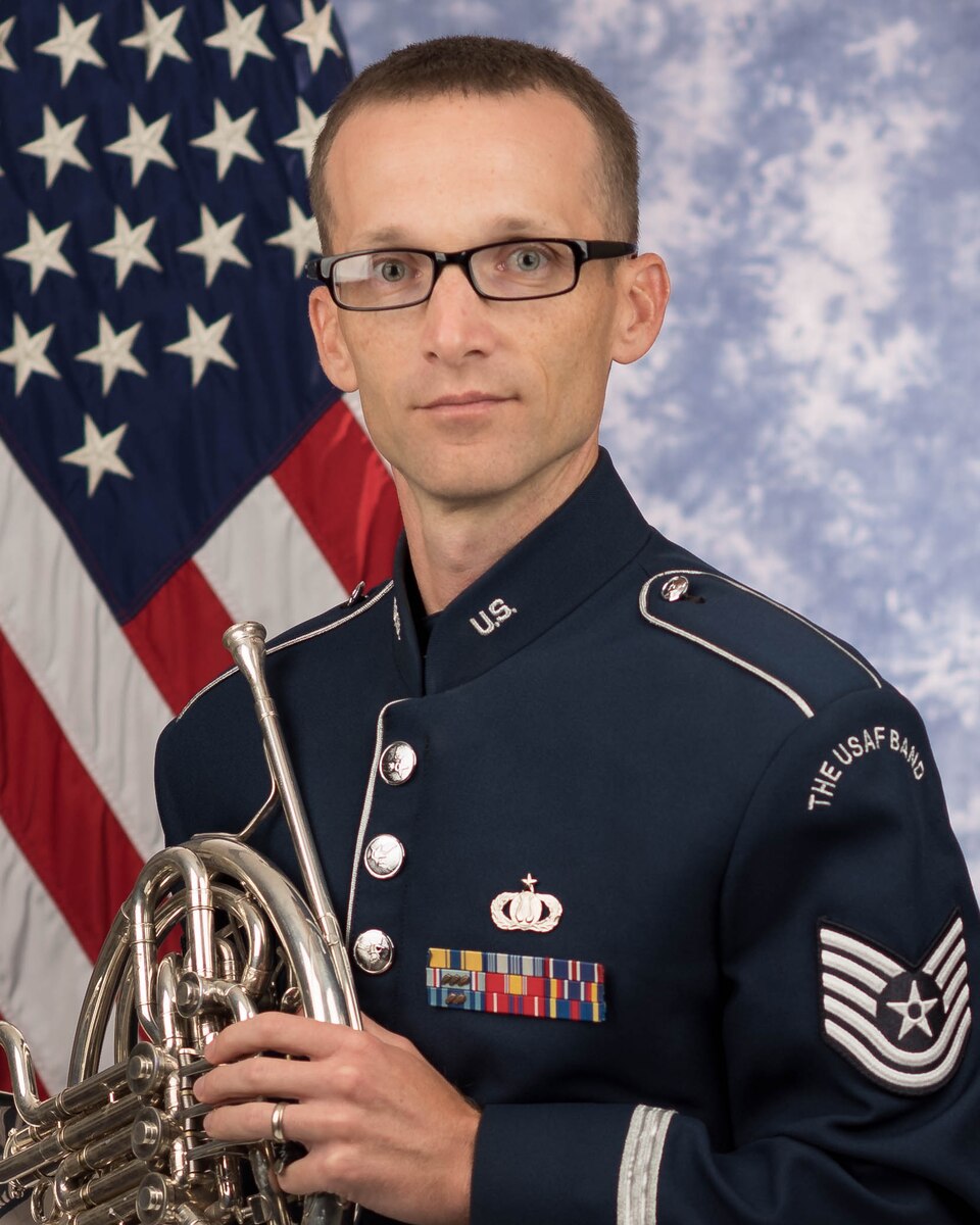 Technical Sgt. Christopher H. Brown is a French hornist with the Ceremonial Brass, The United States Air Force Band, Joint Base Anacostia-Bolling, Washington, D.C. Originally from Columbus, Georgia, his career in the Air Force began in 2003.