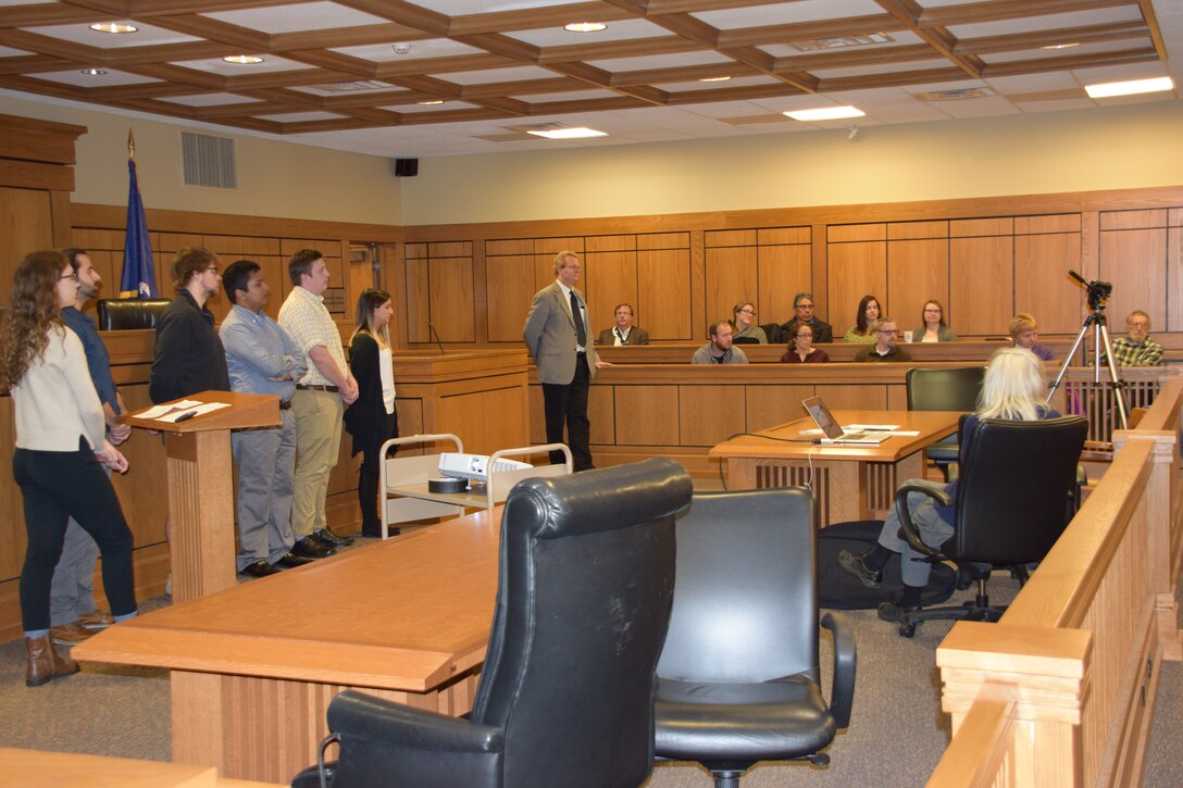 Buffalo District employees participated in an event at University at Buffalo for Geography Awareness Week, focusing on ways students think the Cattaraugus Creek Watershed can be improved, November 13, 2018.