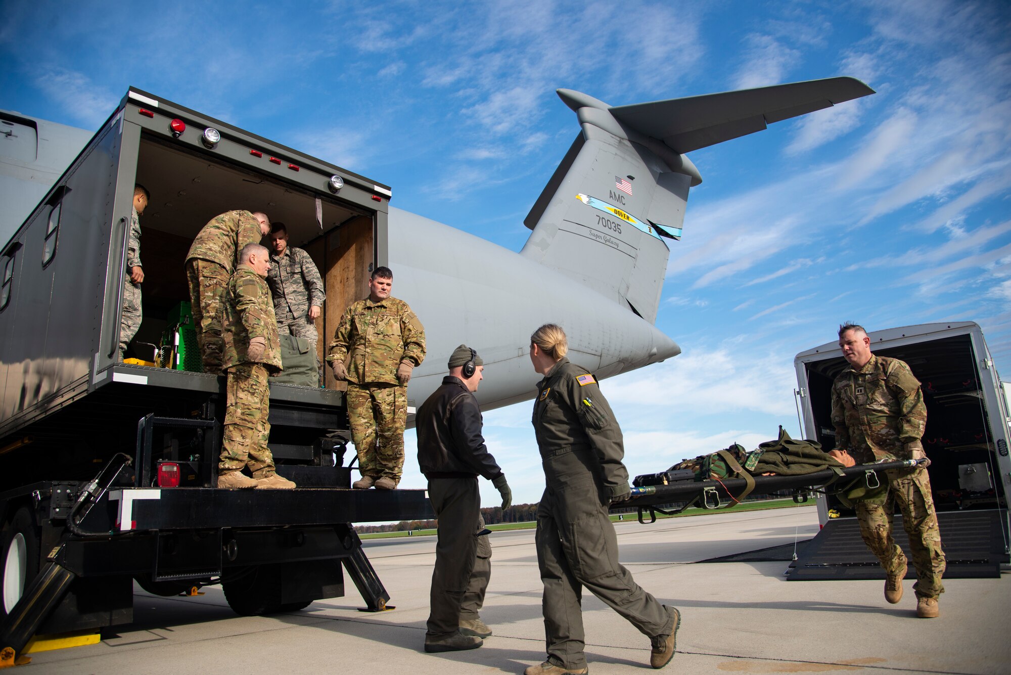 9th Airlift Squadron supported the 142nd Aeromedical Evacuation Squadron, Delaware Air National Guard, inflight medical scenario training as well as an inflight refueling.