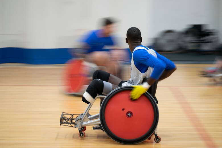 wheelchair rugby practice