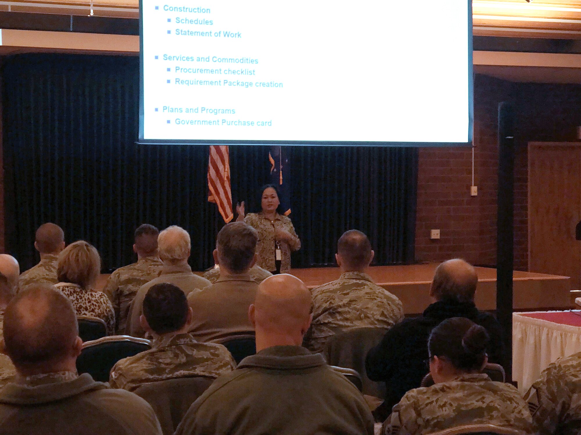 In an effort to help Airmen and civilian base members better understand the requirements and acquisition process, the 366th Contracting Squadron hosted a Mission Partner College seminar Nov. 14.