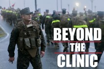 Master Chief Leonardo E. Carbonel motivates Sailors with 3rd Dental Battalion, 3rd Marine Logistics Group, during a 3-mile hike Nov. 16, 2018 at Camp Hansen, Okinawa, Japan. 3rd Dental Battalion Sailors participated in a 3-mile conditioning hike to simulate hiking with deployed Marines and traveling to a Role II facility, as well as conducting Tactical Combat Casualty Care upon arrival. Carbonel, a native of Lemoore, California, is the command master chief for 3rd Dental Battalion. (U.S. Marine Corps photo by Lance Cpl. Armando Elizalde)