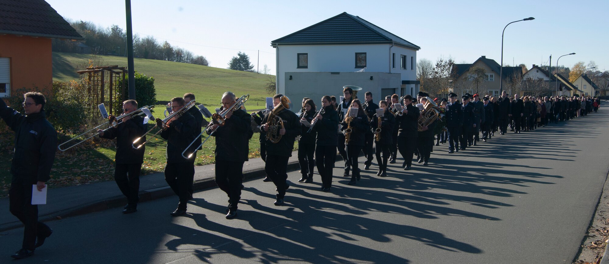 The route of the ceremony traveled through the village of Daleiden encouraging those around to join in recognizing German National Mourning Day.