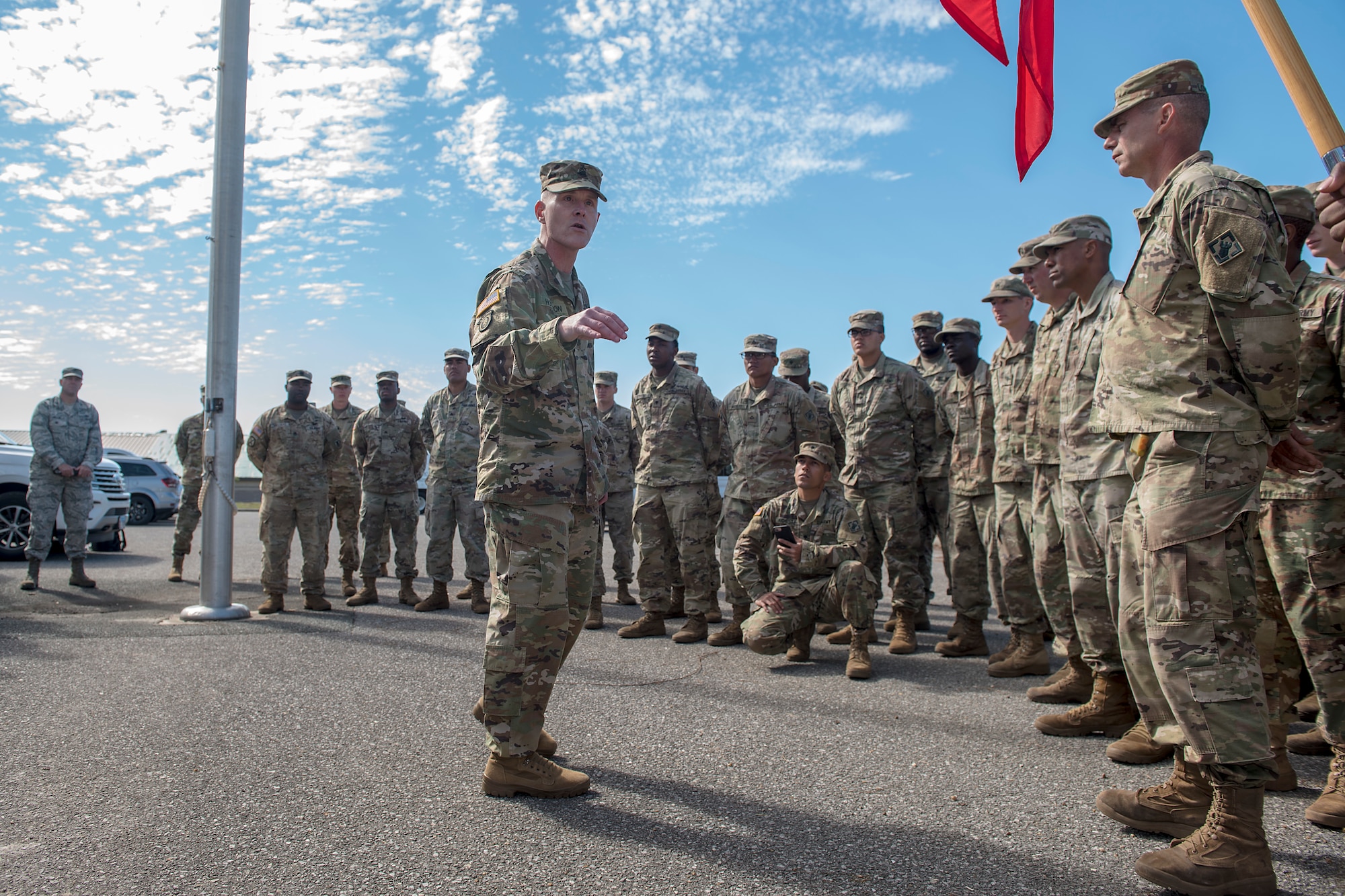 USACE sergeant major visits Tyndall, coins Soldiers