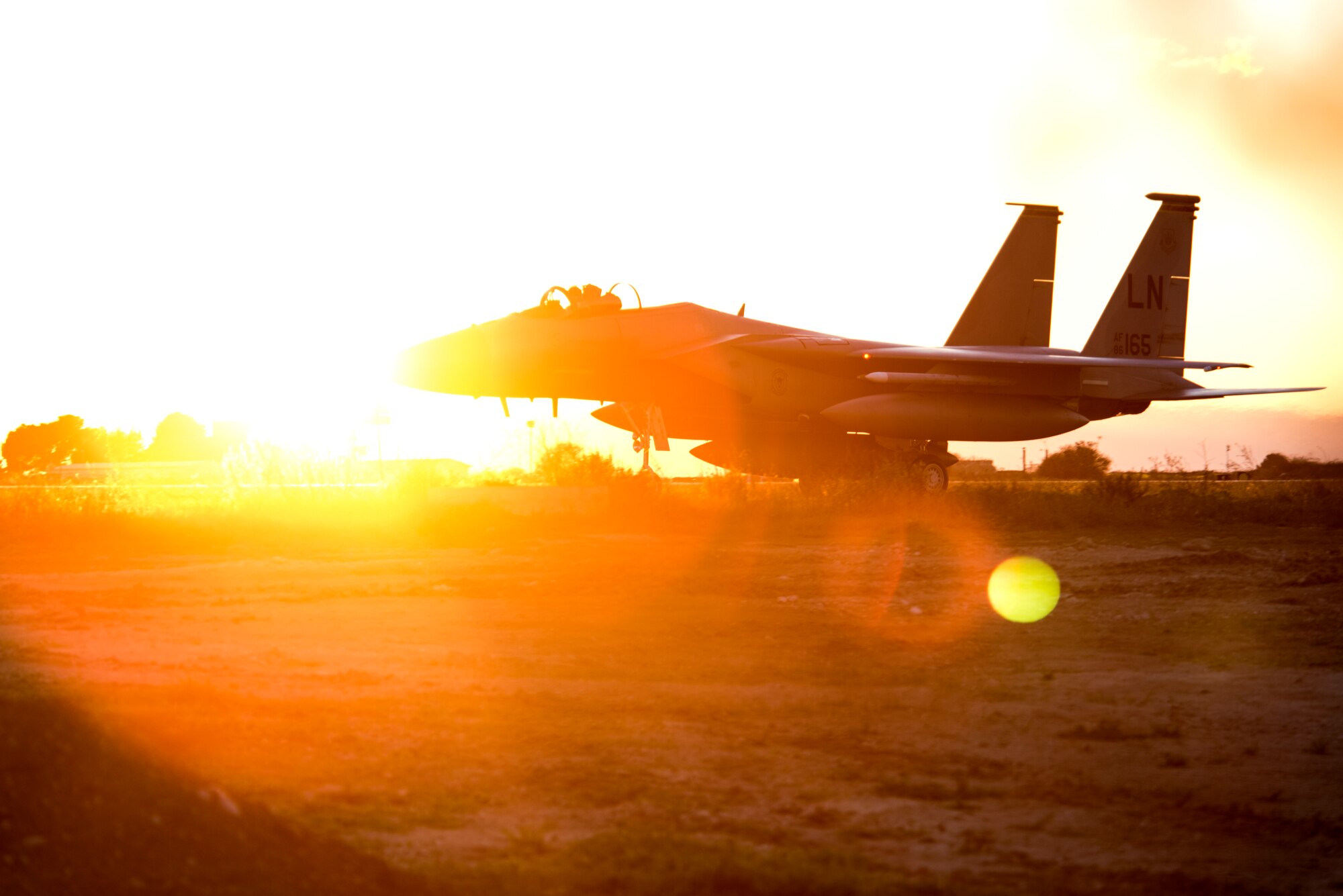 An F-15C Eagle assigned to the 493rd Fighter Squadron taxis at Amendola Air Base, Italy, Nov. 16, 2018. F-15C Eagles and an F-15D Eagle will be participating in the NATO Tactical Leadership Programme 18-4. With over four decades of history, TLP has become the focal point for NATO’s Allied Air Forces tactical training, developing knowledge and leadership skills, necessary to face today's air tactical challenges. (U.S. Air Force photo/ Senior Airman Malcolm Mayfield)