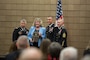 Lt. Gen. Todd T. Semonite (left)  and Sgt. Maj. Bradley J Houston (right) presents Cherie Kunze and Col. Patrick Kinsman with an award for being the seventh best district throughout the U.S. Army Corps of Engineers for awarding contracts to Service Disabled Veteran Owned Small Businesses.