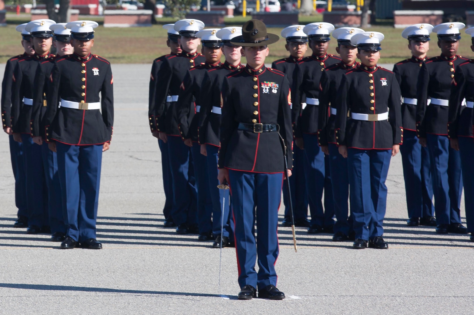 female marine dress blues