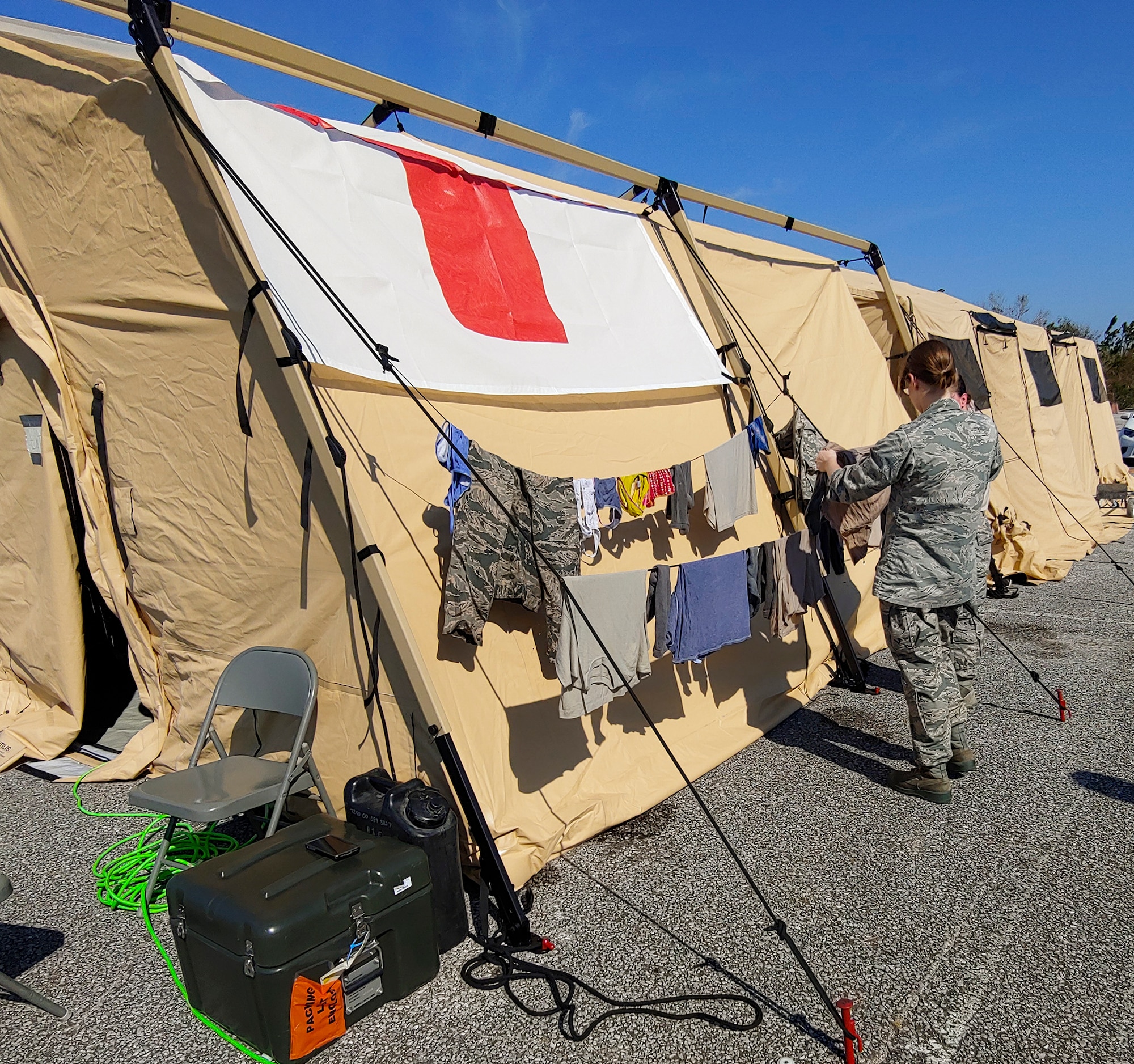 A team from the 96th Medical Group provides aid to Tyndall AFB after Hurricane Michael.