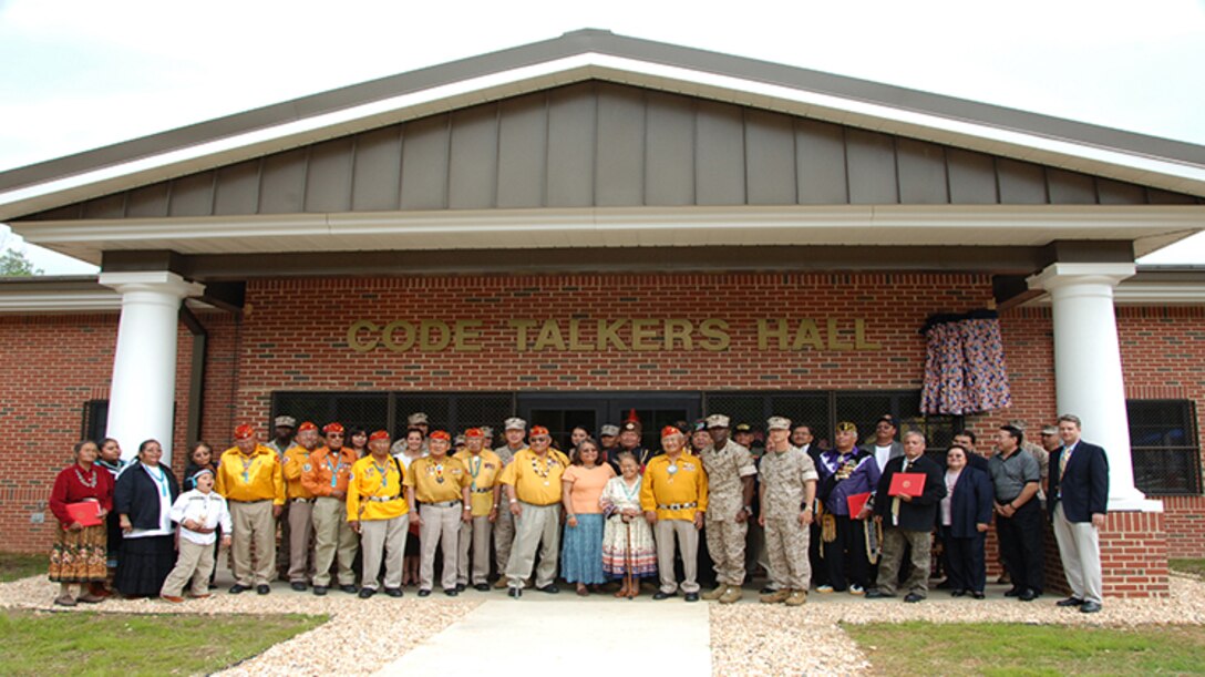 CODE TALKERS BUILDING DEDICATION CEREMONY, 17 MAY 2007 - Marine Corps Network Operations and Security Command (MCNOSC) dedicates a new building, Code Talkers Hall, in honor of the Navajo Marines Code Talkers from WW II. (Official USMC photograph by Kathy Reesey)