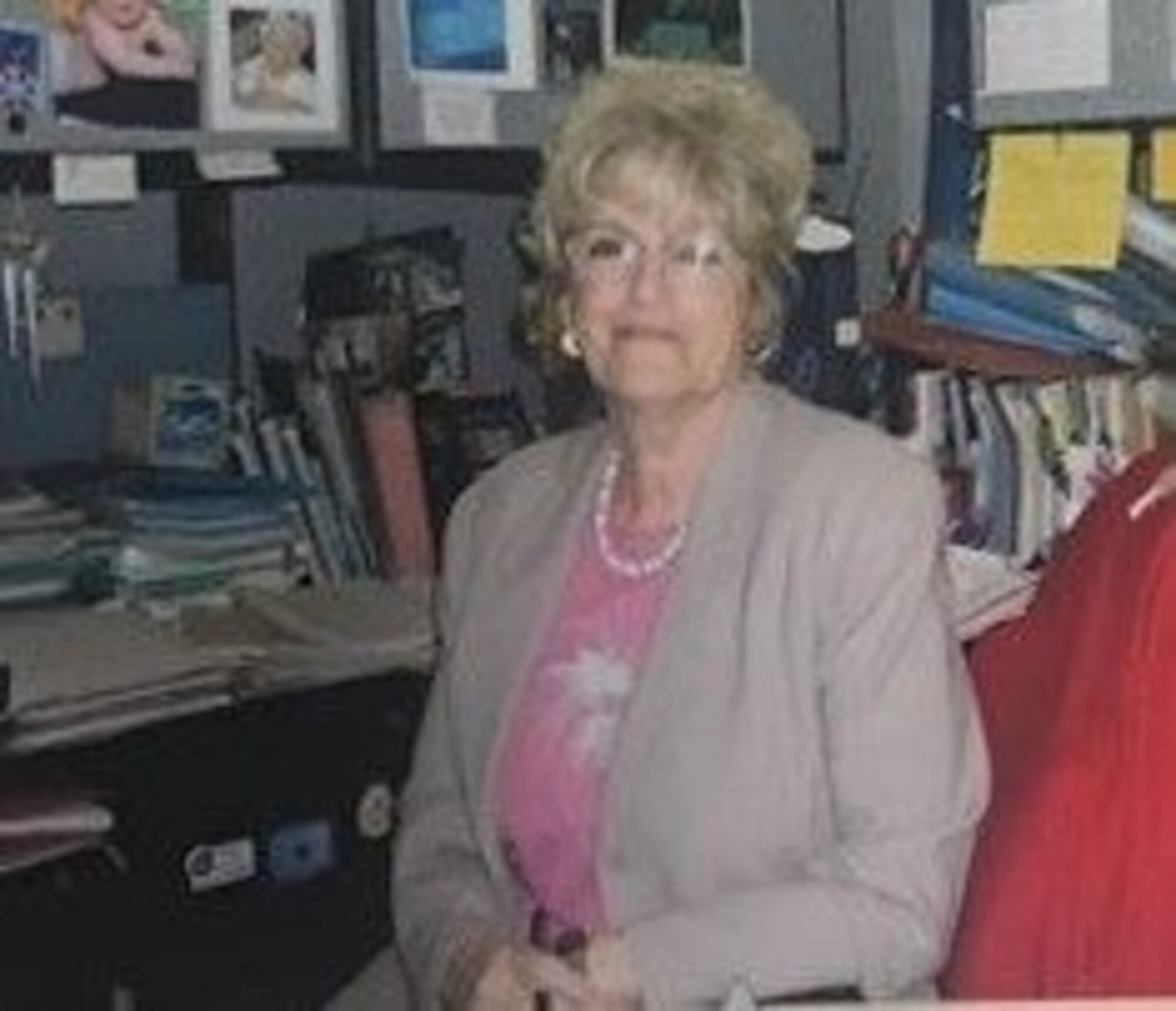 Phyllis Grabowski, AFDW command surgeon's administrative assistant, poses for a photo at Joint Base Anacostia-Bolling, D.C., in the early 2000s. (Courtesy photo)