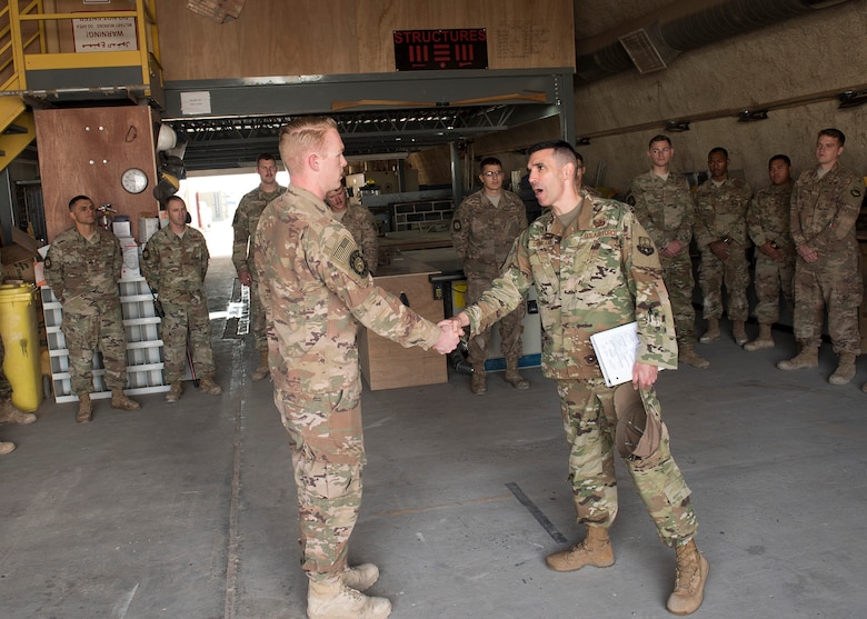 AFCENT Command Chief greets 407 AEG Airmen
